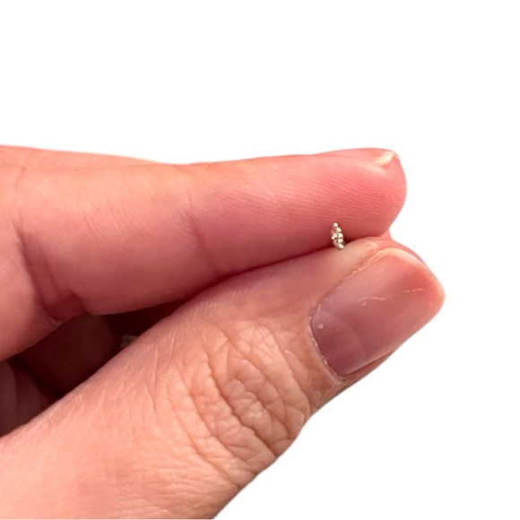 14K Solid Gold dainty mini double Marquis - Picture 3 of 4